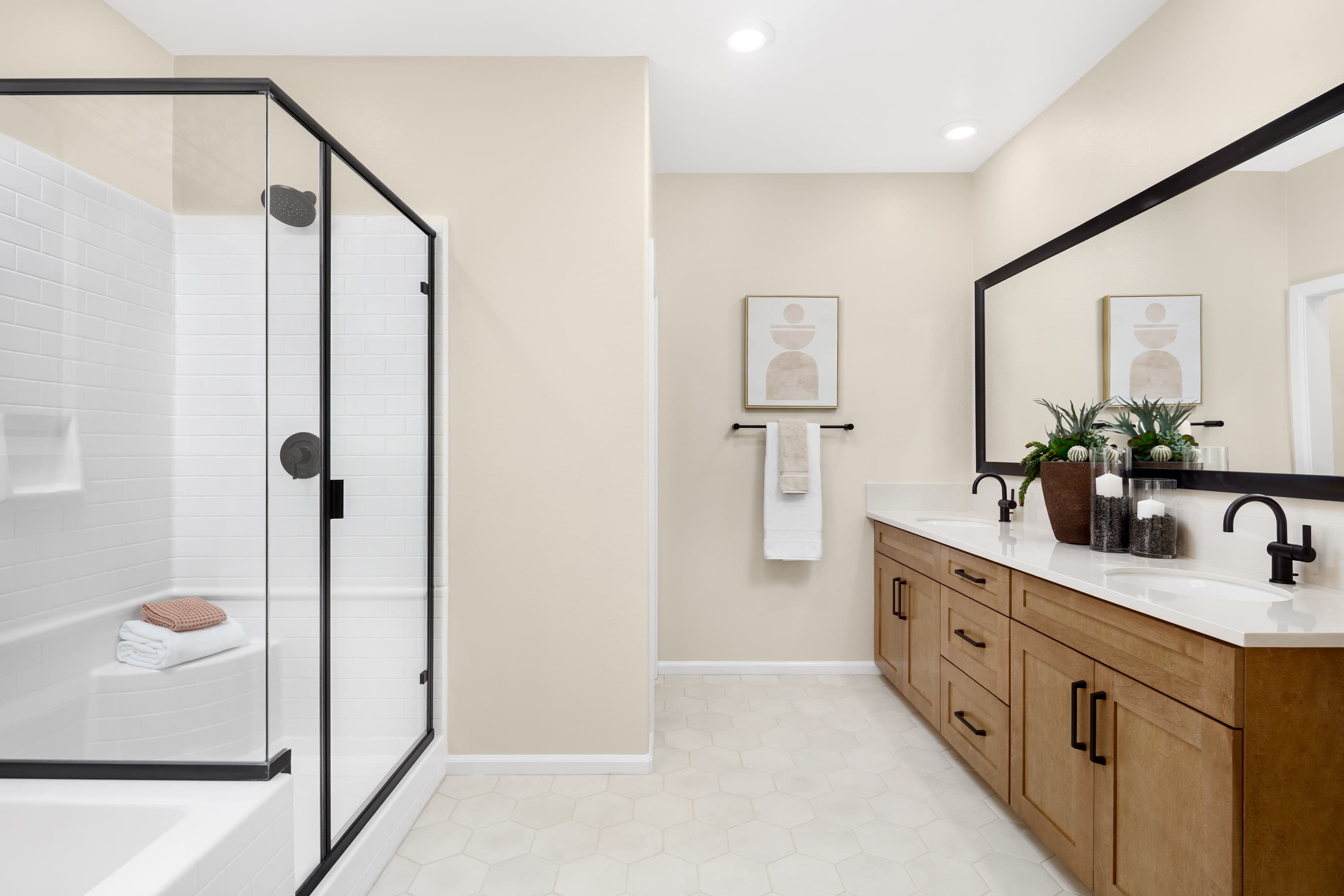 primary bathroom with a walk-in shower