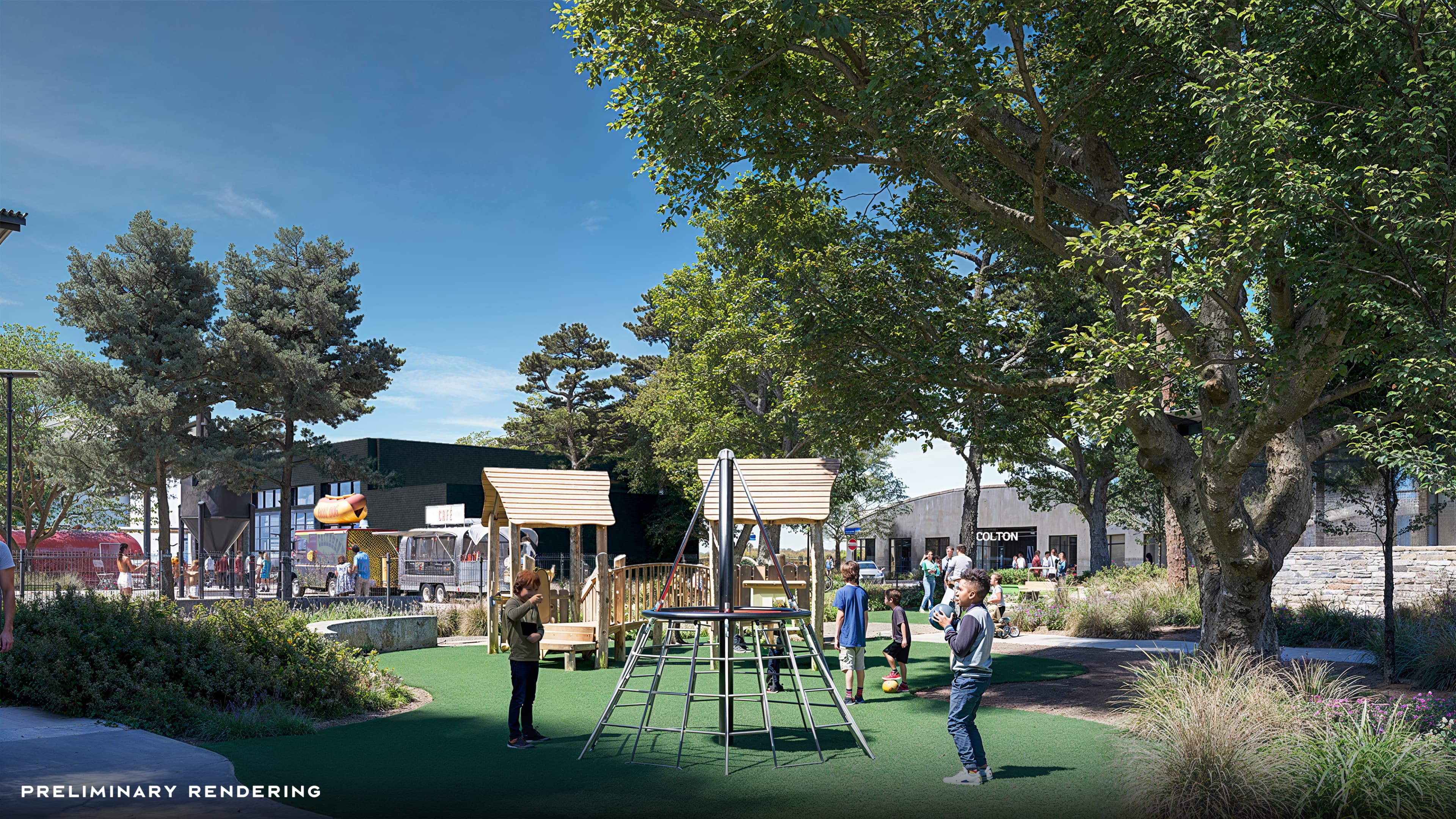 playground with greenery 