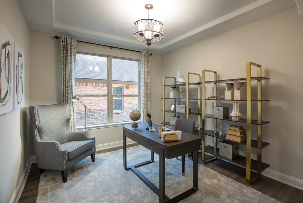 home office with desk and chair