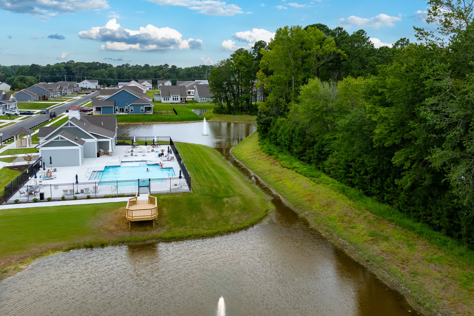 aerial view of the amenities