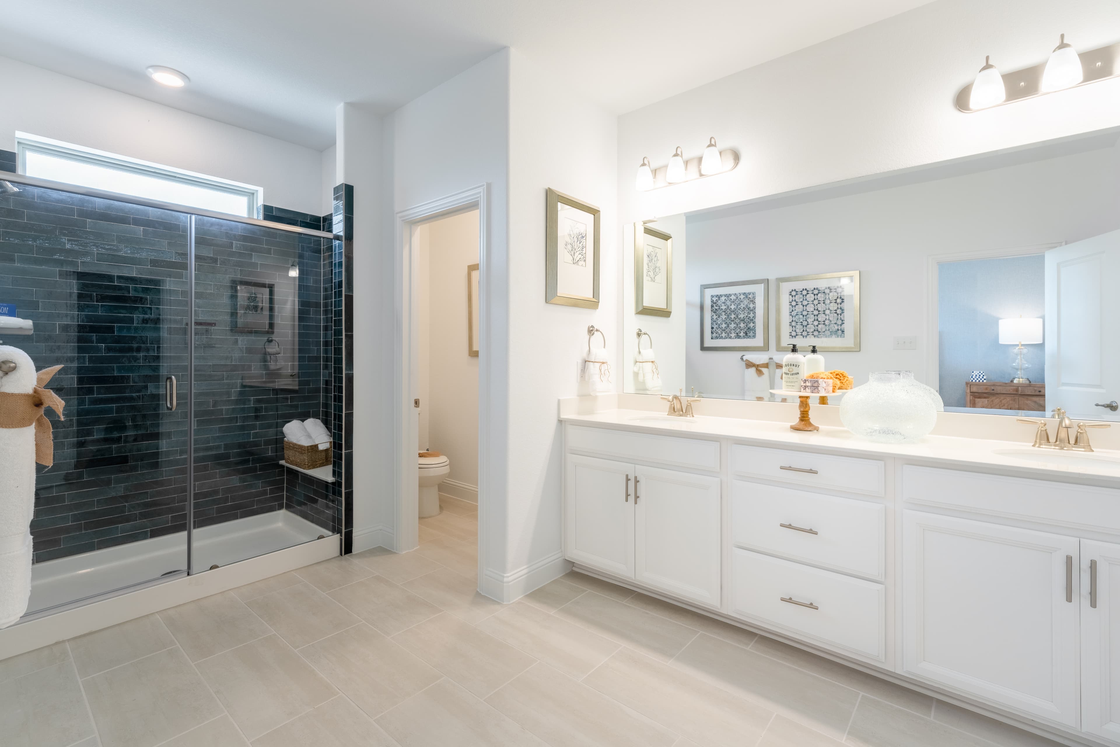 primary bathroom with large shower