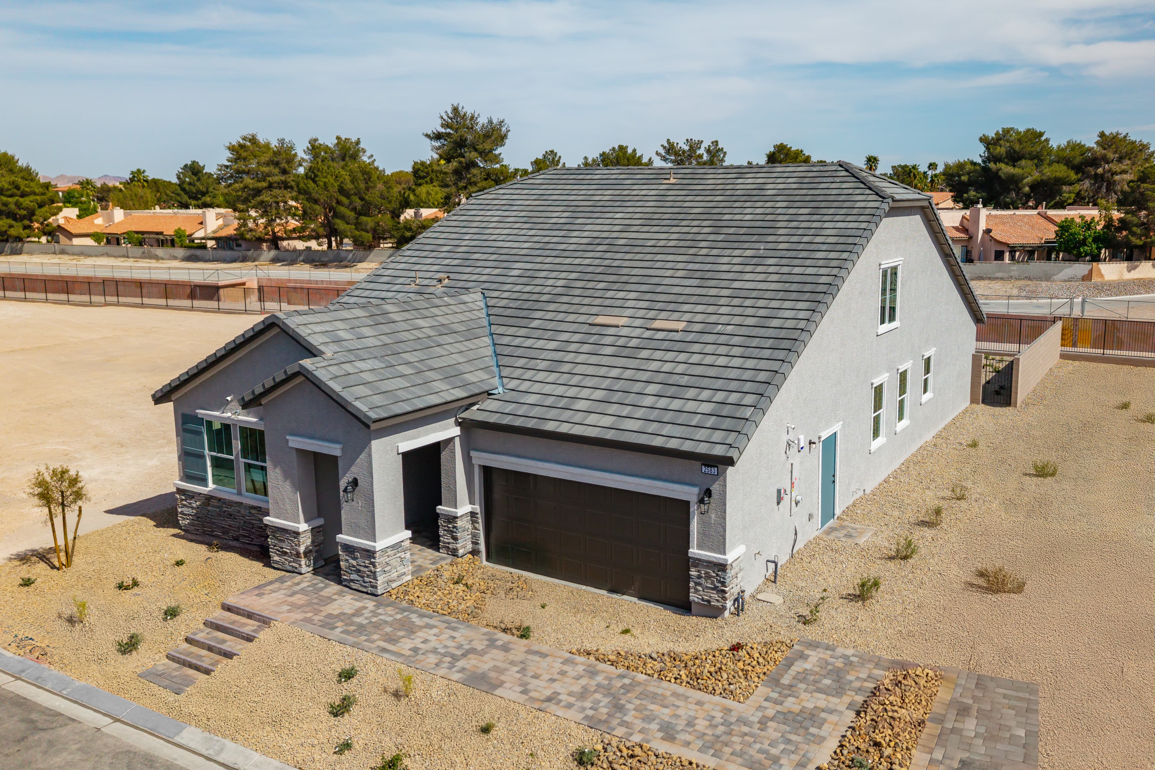single-story home with pop-top