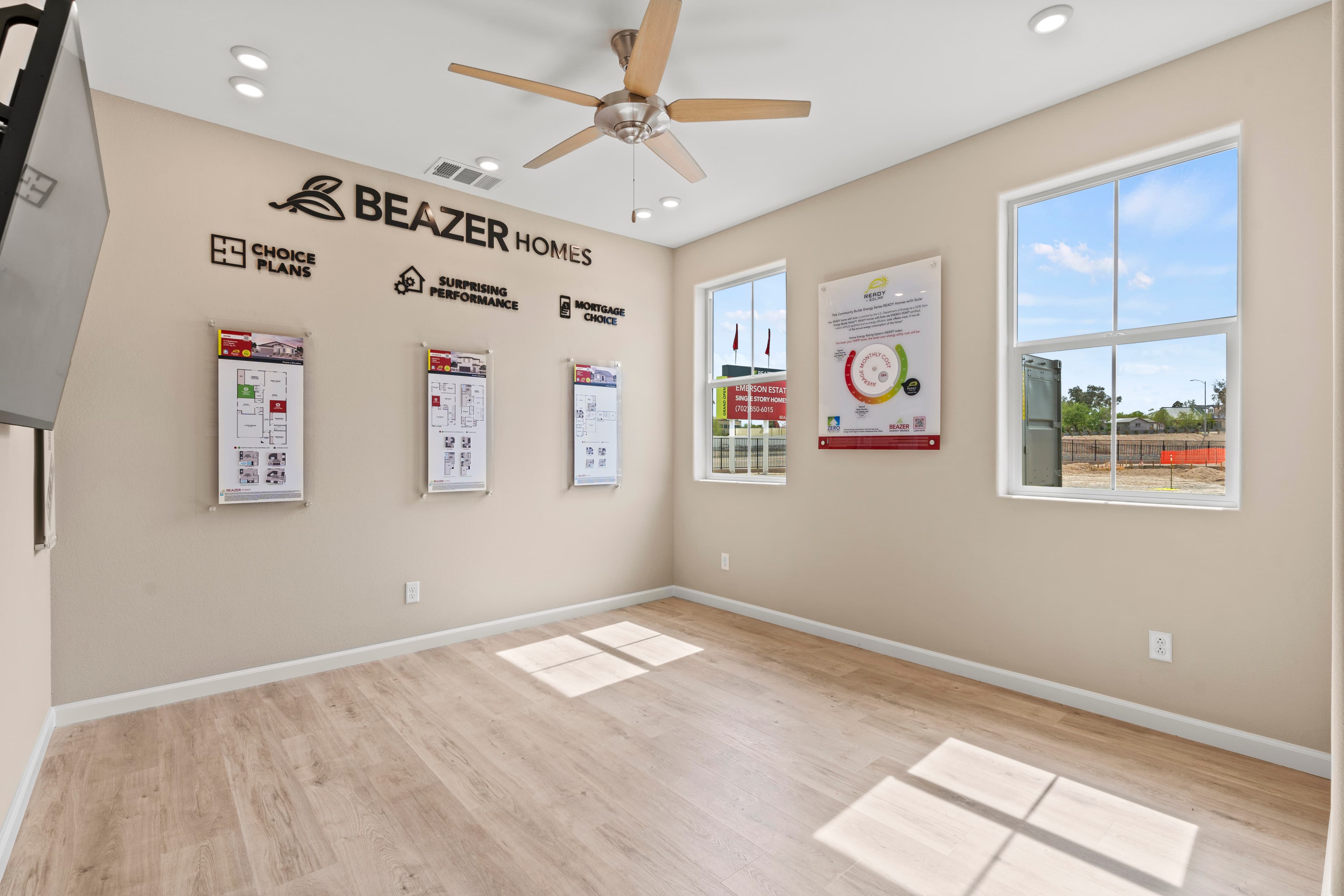 study with natural light and laminate floors