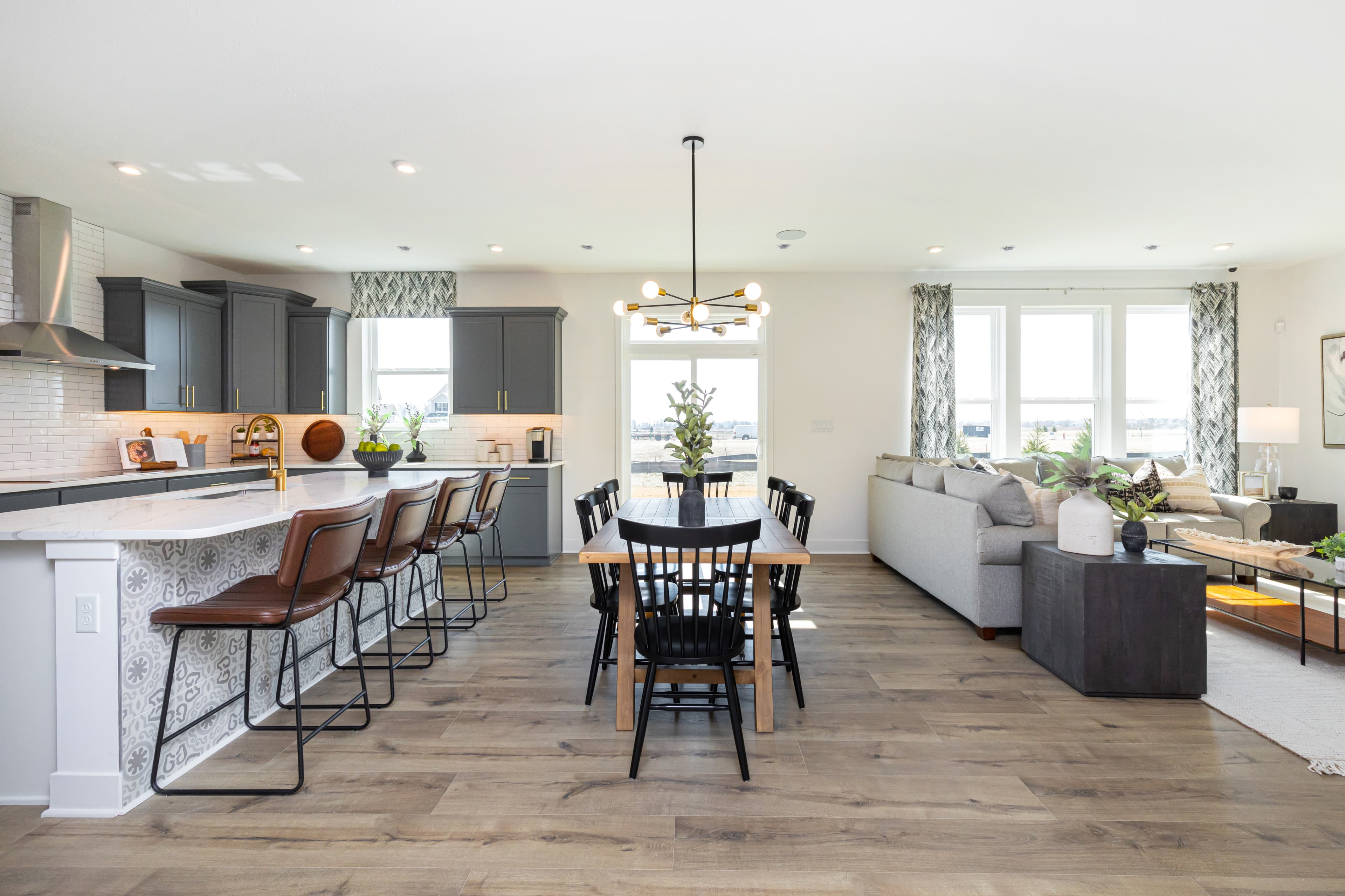 dining area with hardwood floors 