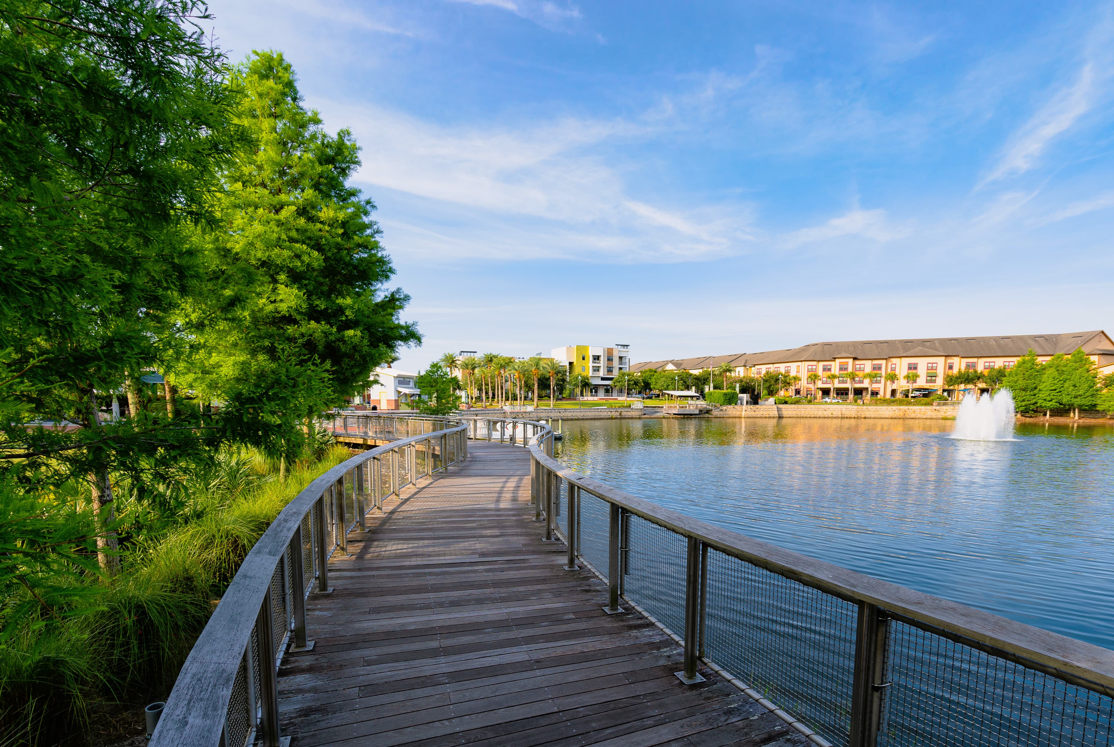 image of walking path around the pond