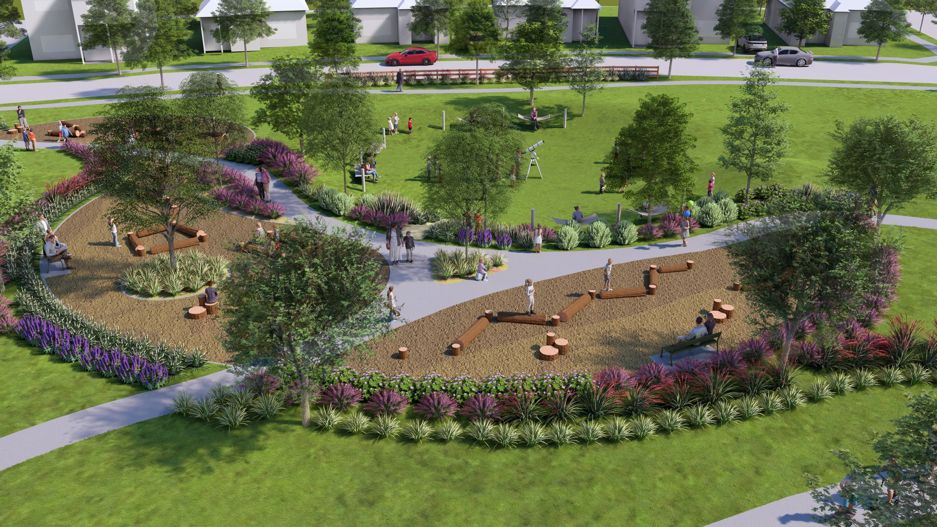 rendering of future park and green space