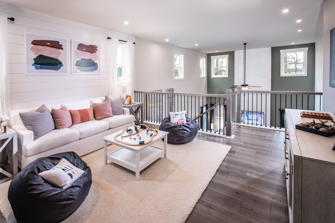 loft open to 2-story great room