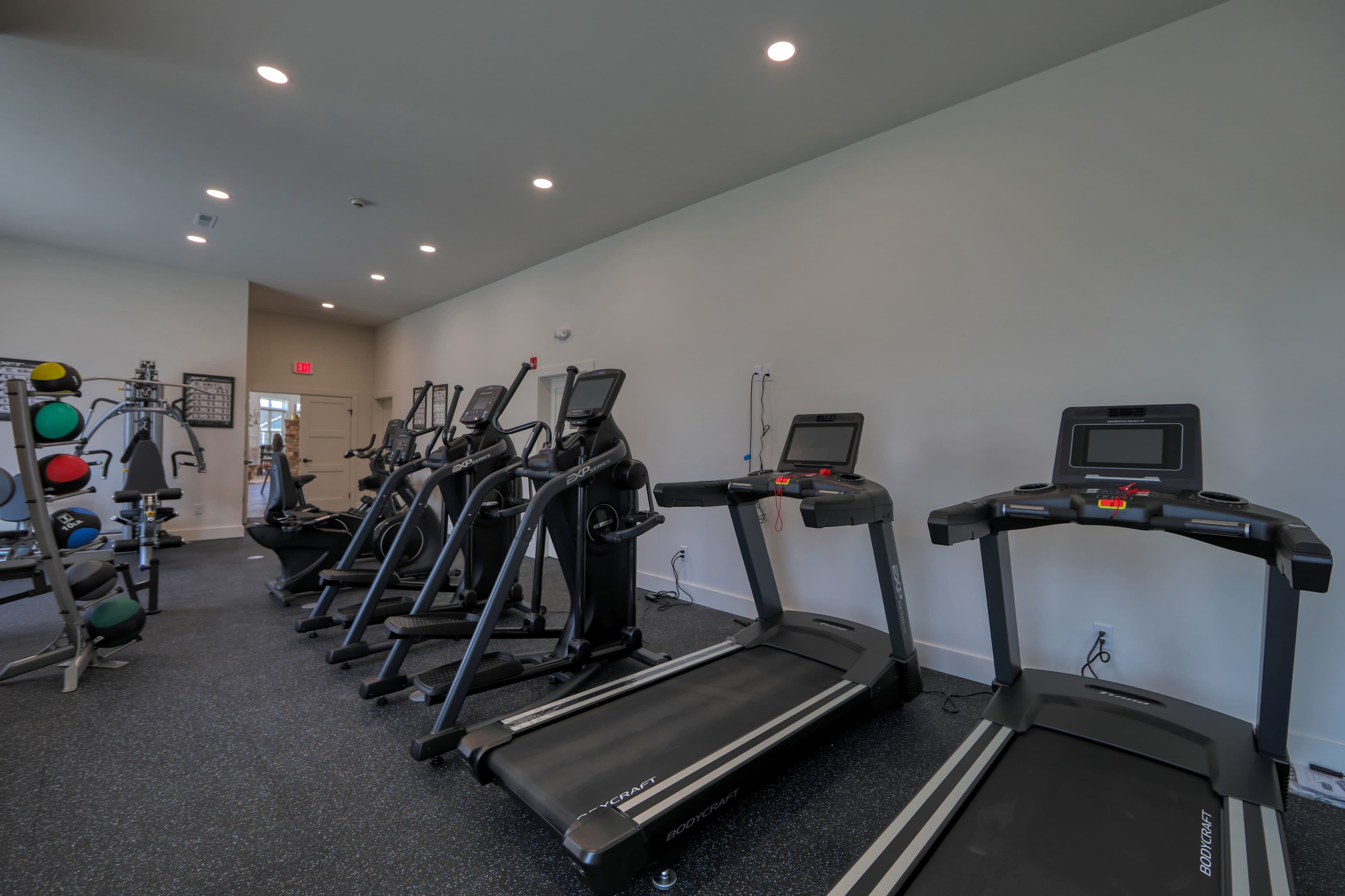 fitness center with multiple machines