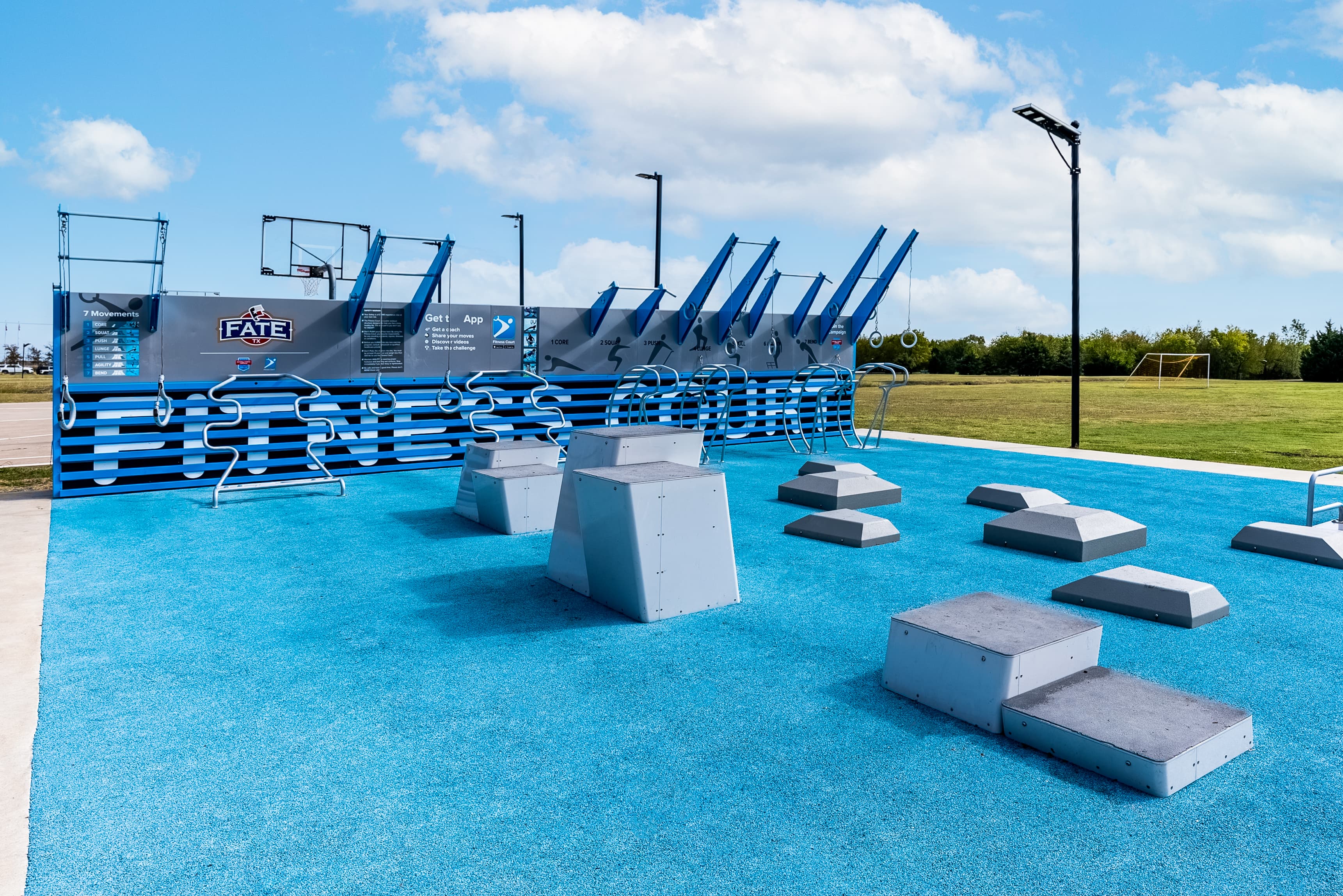 outdoor fitness court for residents to use