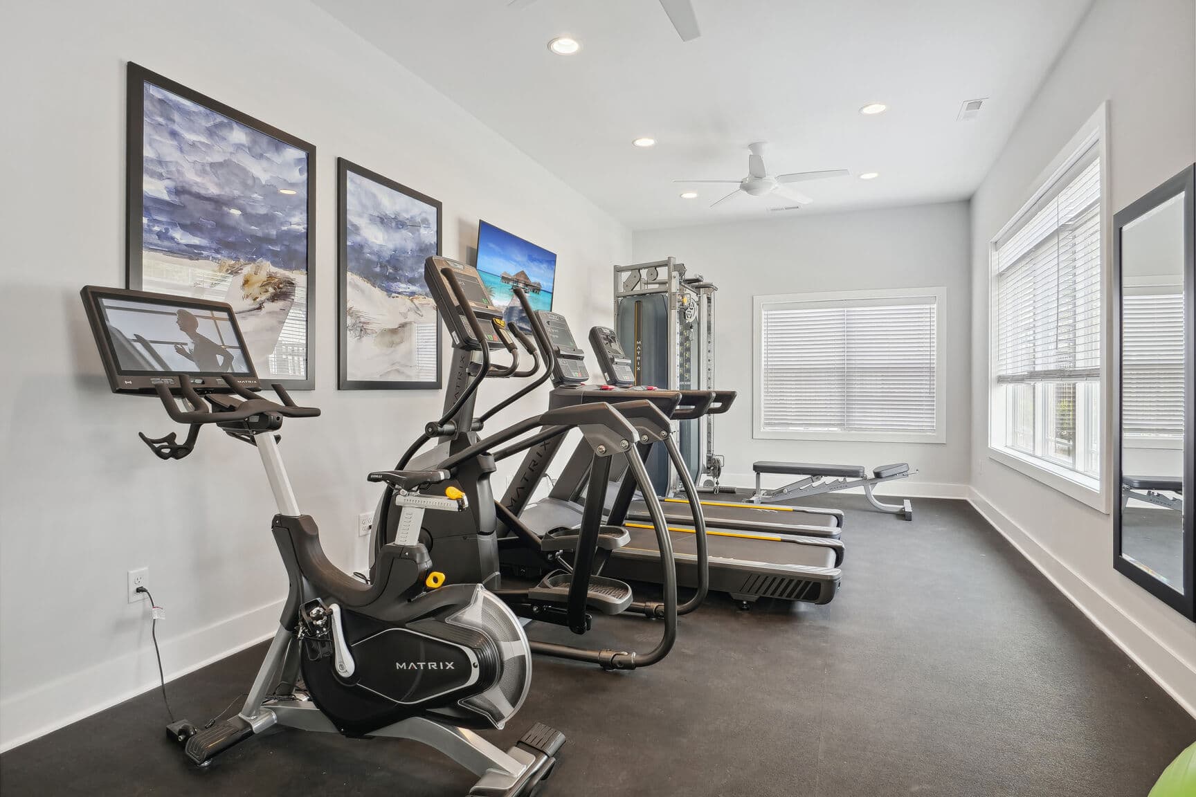 community fitness center inside the clubhouse