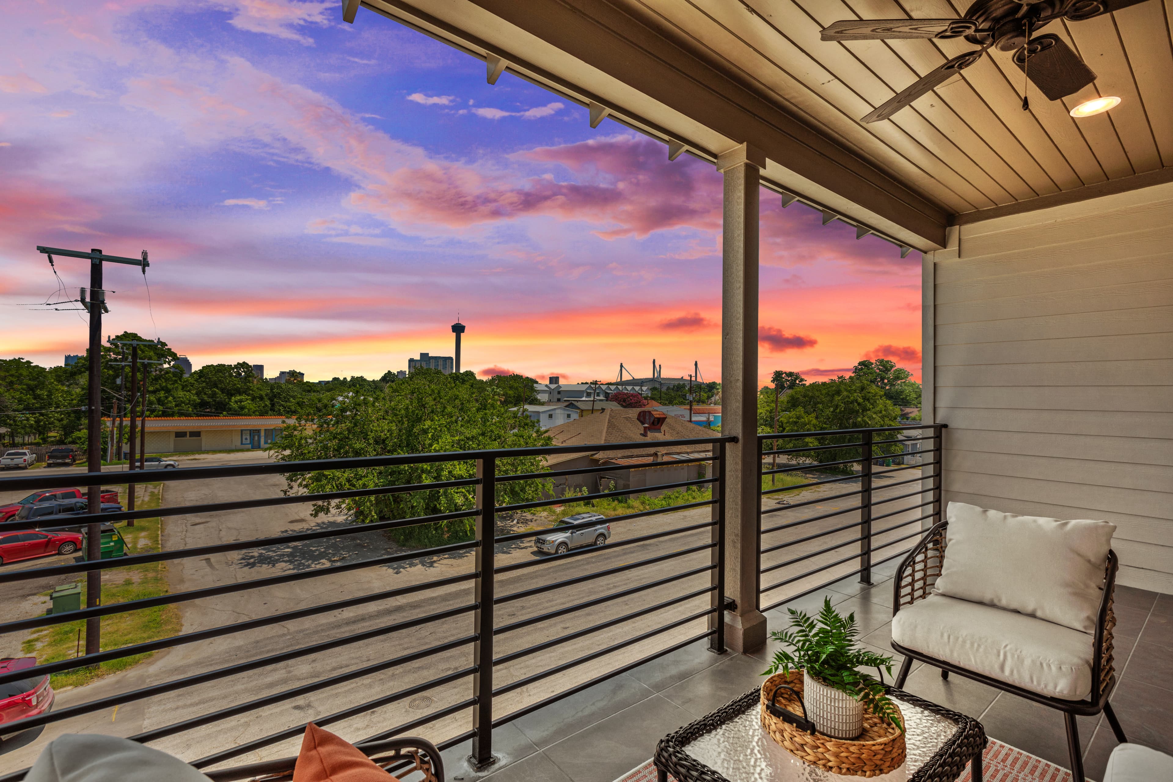view of the san antonio skyline from the 3rd story