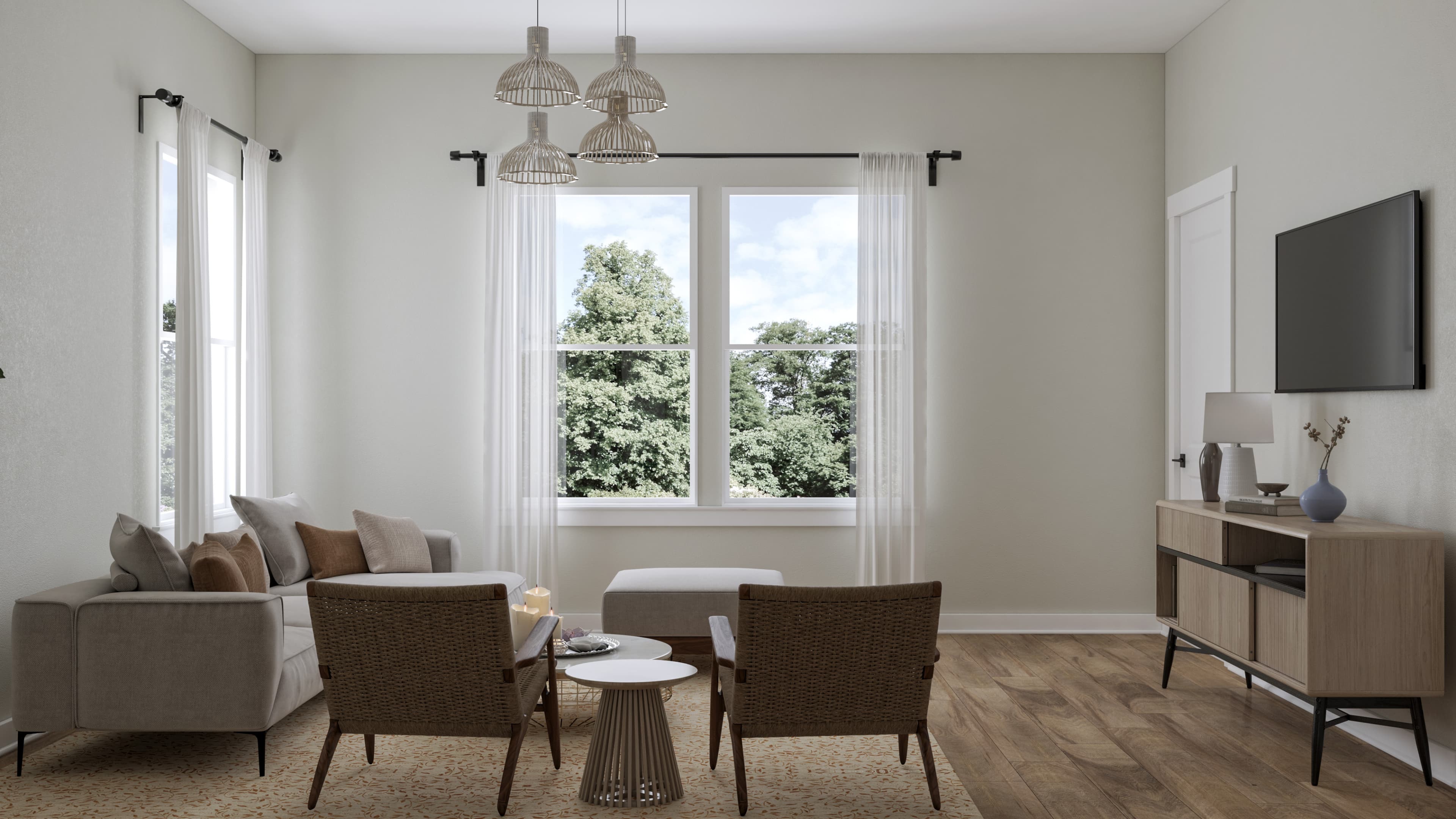great room with a seating area
