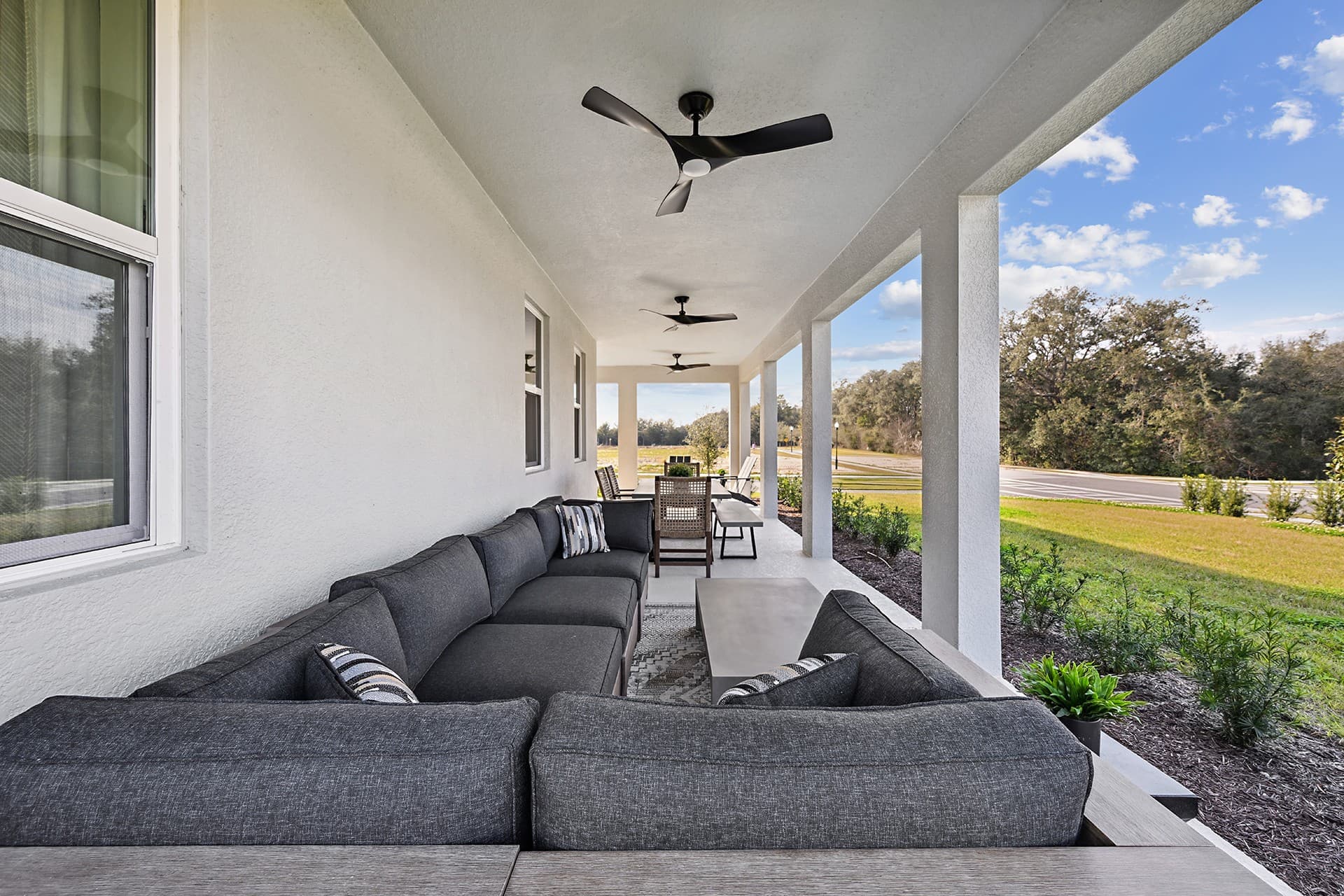 backyard with extended covered lanai