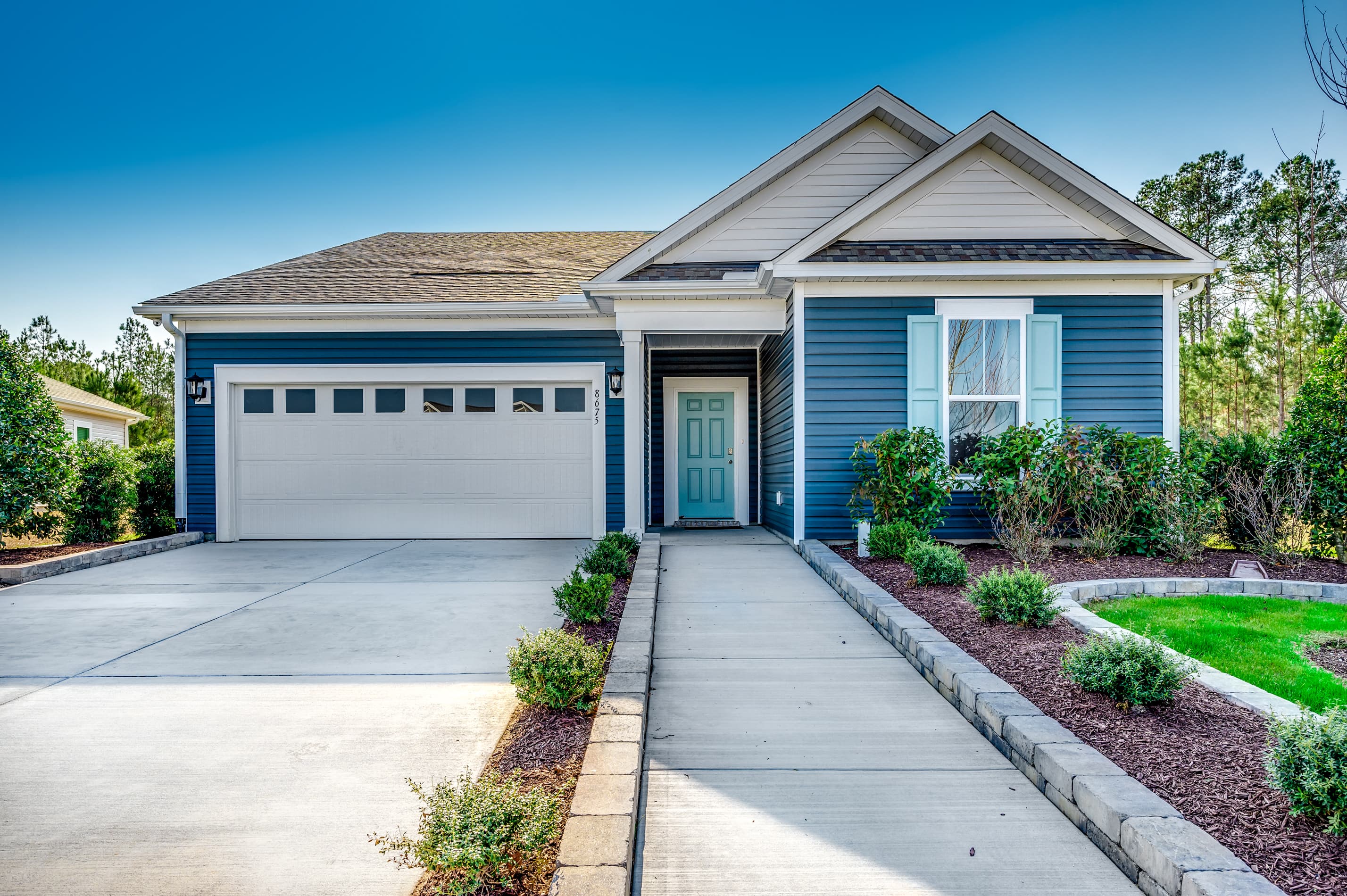 navy blue vinyl with light blue door