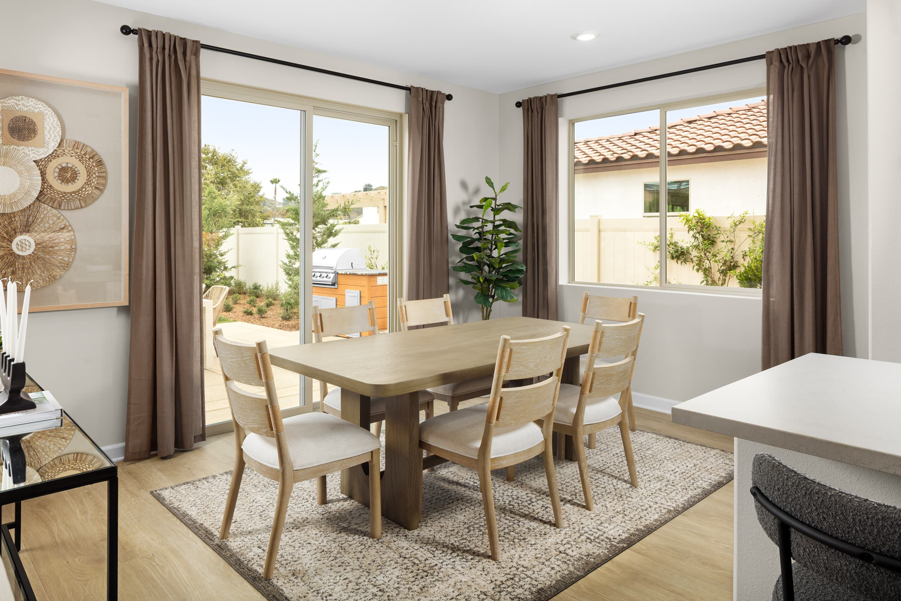 dining room with a six person dining table