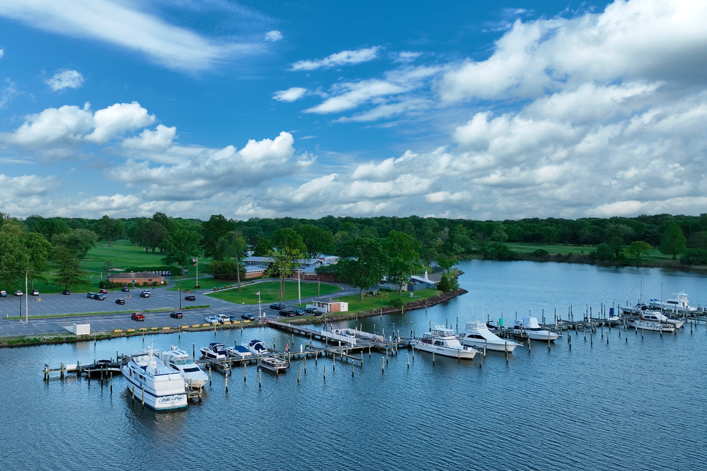marina with boats and piers