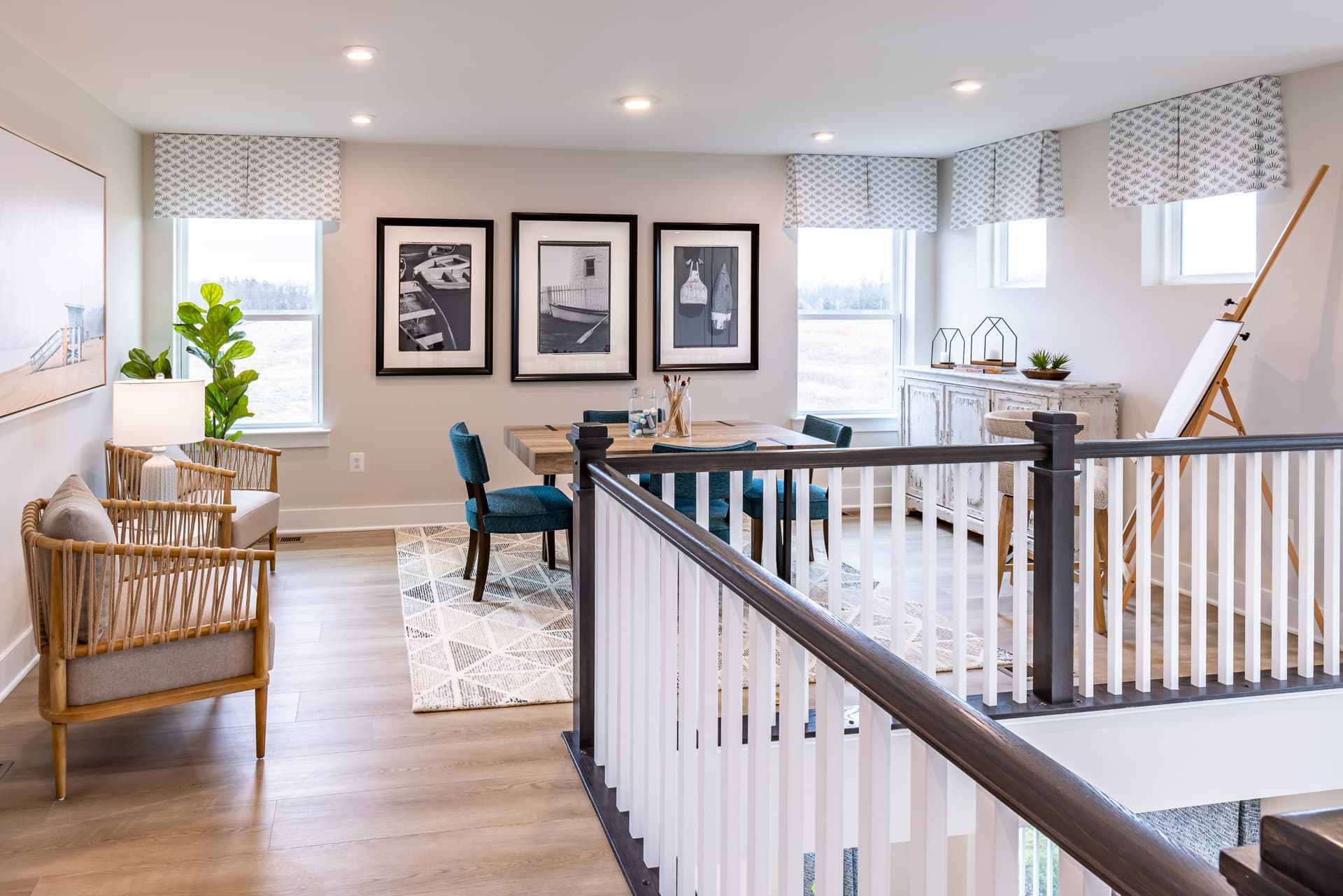 loft decorated as an arts and crafts space