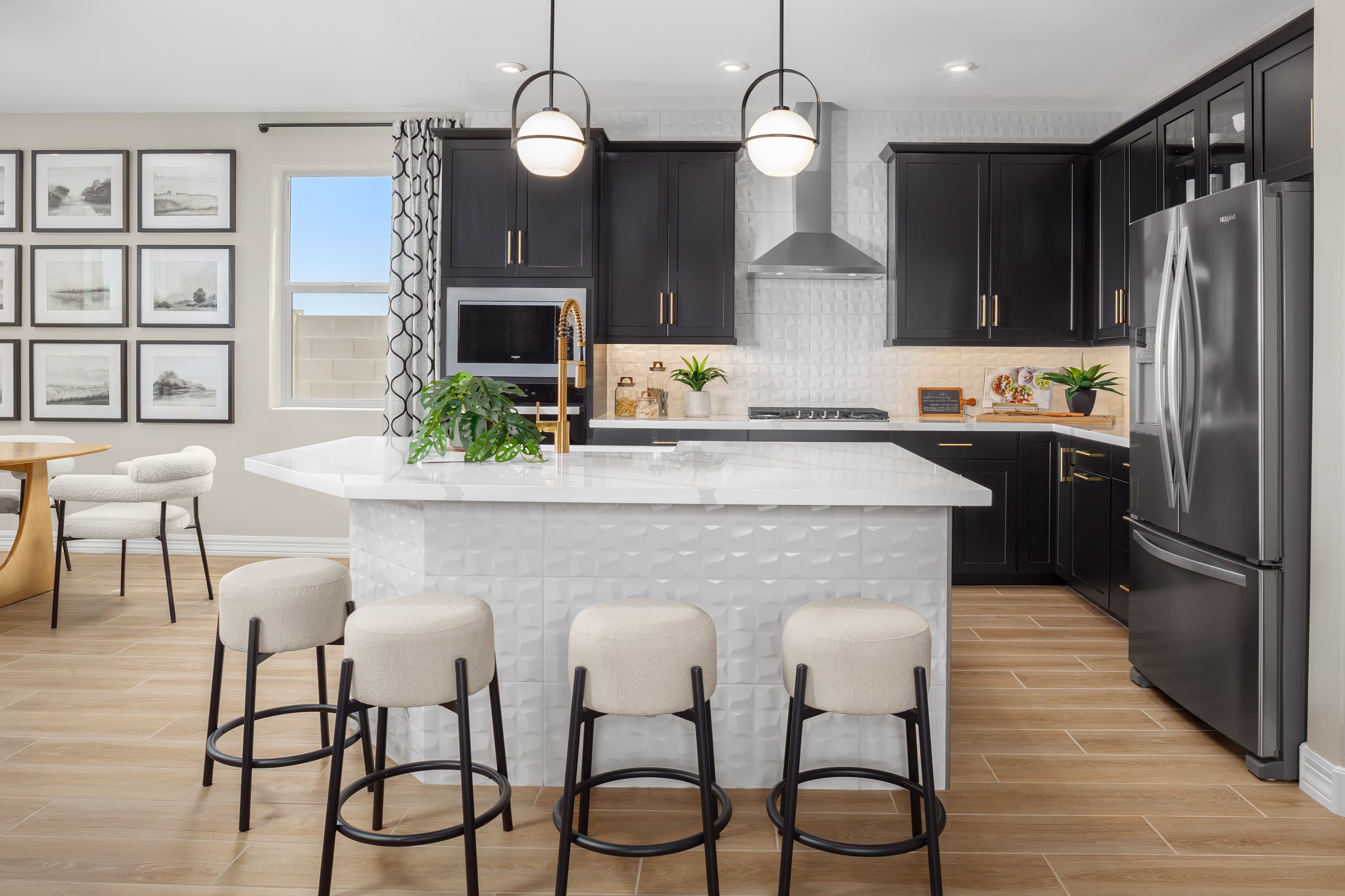 spacious kitchen with large island