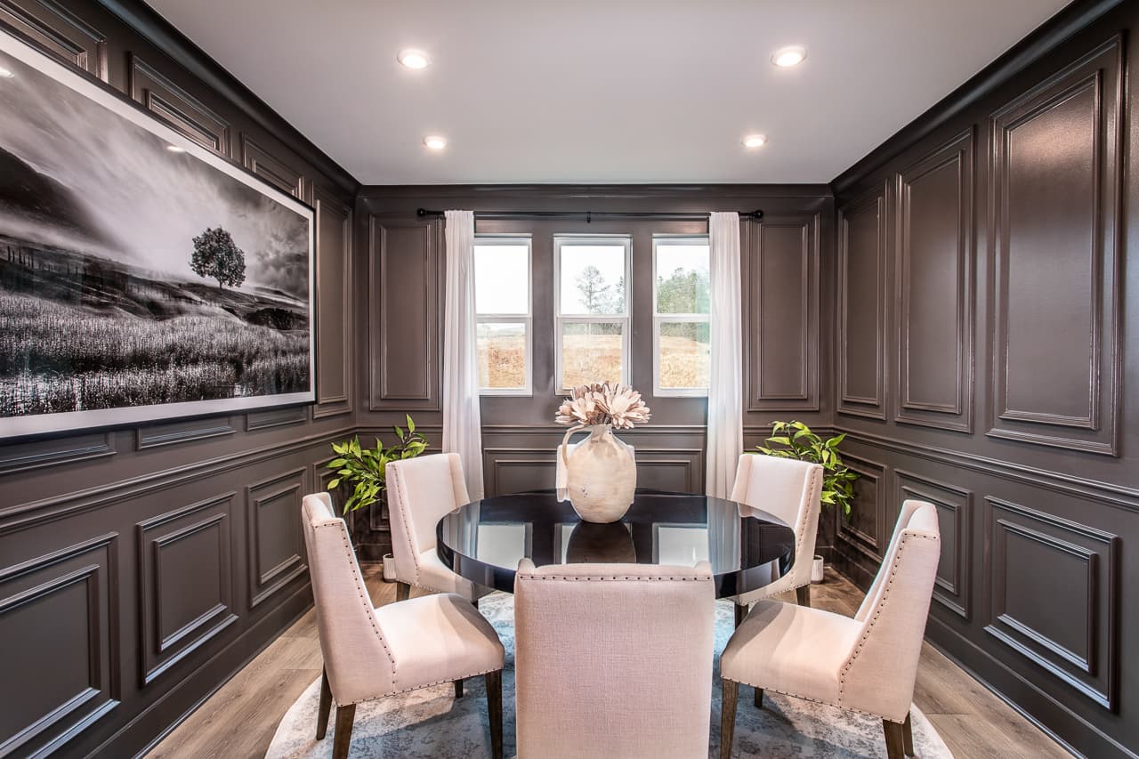 dining room with wainscoting on the walls