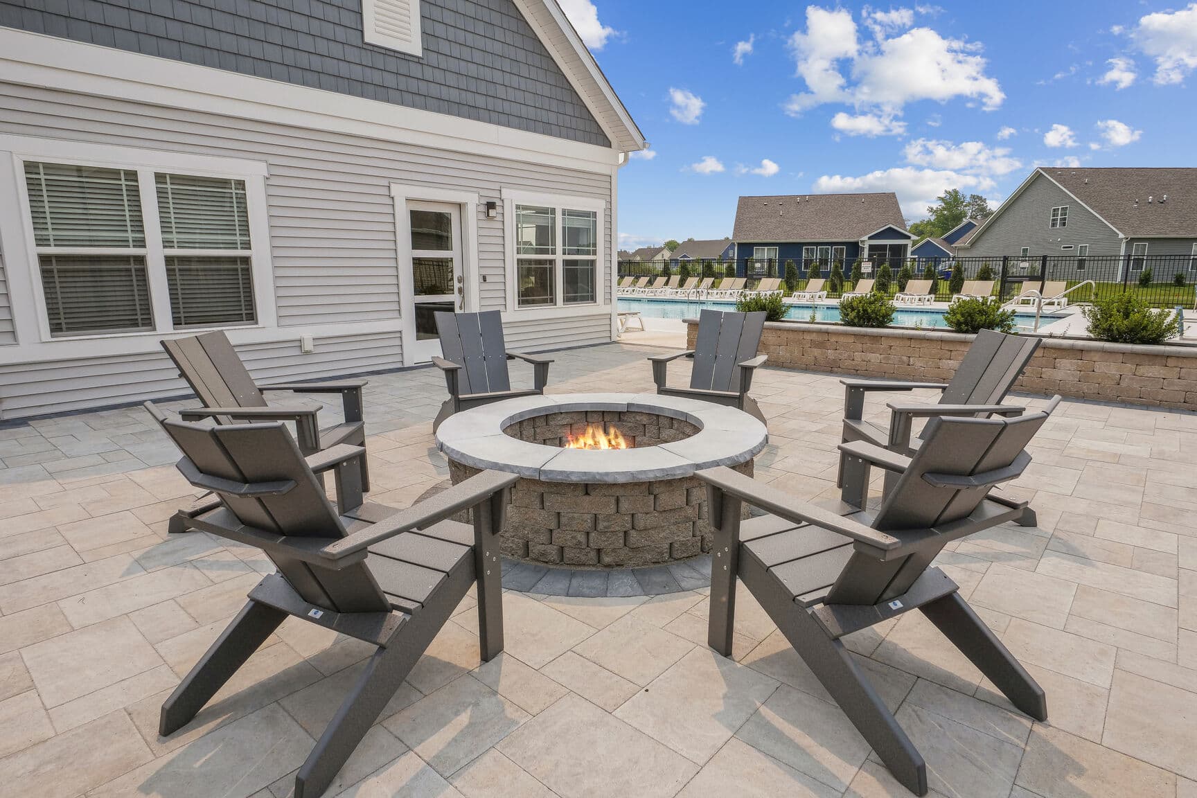 community firepit at the clubhouse